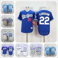 LA Dodgers #22 Clayton Kershaw Jersey White Home Gray Road Blue Alternate Stitched Los Angeles Dodge