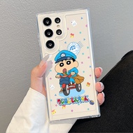 For Samsung S26 S25 Ultra S24 Ultra S25FE A56 S24FE S23 Ultra Postman Crayon Shin-chan Hard Clear Ca