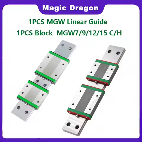 Miniature Linear Guide Rail MGW7 MGW9 MGW12 MGW15 L 100-1000mm 1PC Linear Guide+1PC Block MGW9H MGW1