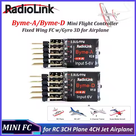 Radiolink Byme-A Byme-D Mini Flight Controller Fixed Wing FC 3/5 Flight Mode w/Gyro 3D for RC 3CH Pl
