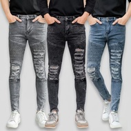 Men's Ripped Biker Jeans Streetwear Premium Slimfit 13Oz