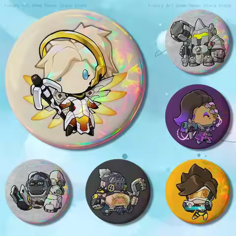 Hot Game O-Overwatch-S Custom Badges 75mm 44mm 25mm Brooch Backpack Hat Enamel Pins Accessories Toys