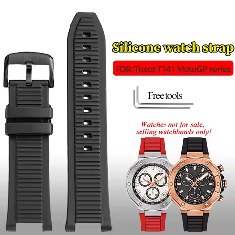For Tissot 1853 T141 racing MotoGP series T-Race Sports Bracelet T141.417 soft rubber watch strap 24