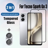Tecno Spark Go 3 Full Cove Tempered Glass Film 2 in 1 Screen Protector For Tecno Spark Slim Go 1s 1 