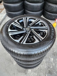 ล้อแม็กป้ายแดง Toyota Yaris Ativ ขอบ16 พร้อมยาง 195 60R16 Dunlop ปี23 สภาพถอดป้ายแดง (1 ชุด 4 วง)