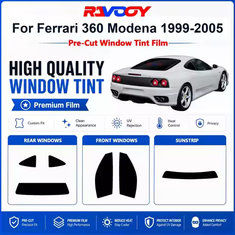 Premium Pre-Cut Window Tint For Ferrari 360 Modena 1999-2005 Front & Rear Windows UV Heat Rejection 