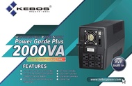 Kebos PG 2000 PowerGarde Series 2000VA/1200watts Line Interactive with built-in AVR UPS, Warranty Unit :2 years, battery 1 year