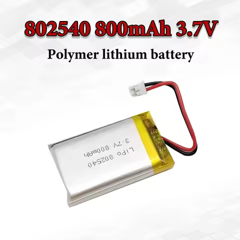 802540 Battery 3.7V 800mAh Lipo Rechargeable Polymer Lithium Batteries for Flashlight Remote Control