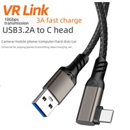 USB 3.2 Gen 2 Elbow Cable 10Gbps 3A 60W For VR Link Camera Cable USB to Type-C Fast Charging Cable