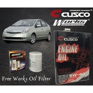 TOYOTA PRIUS 2009-2015 CUSCO JAPAN FULLY SYNTHETIC ENGINE OIL 5W40 SN/CF ACEA FREE WORKS ENGINEERING OIL FILTER