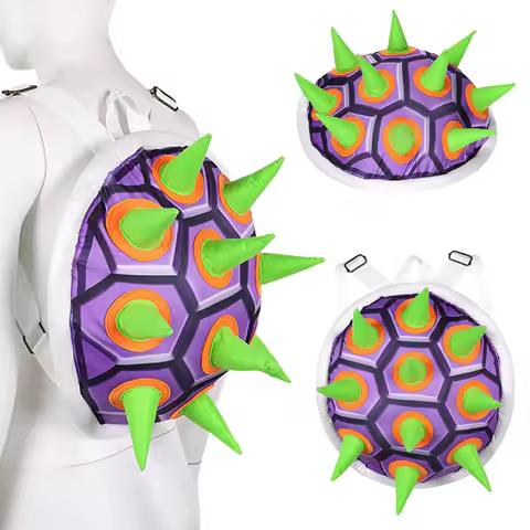 Fantasia Bowser Koopa Turtle Shell Backpack Cosplay Bag Anime Game Men Disfraz Costume Accessories H