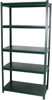 Dulton F20-0181DG Steel Shelf, 5 Layers, Dark Green, Rugged and Easy to Handle, 5 Tiers, Storage She