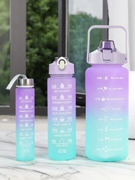 1入組2l/750ml/300ml粉紅/紫色適用於健身、旅行和戶外的水瓶