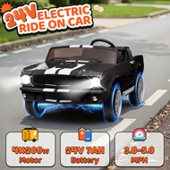 24v 2 Seater Ride On Toys, Shelby Cobra Kids Power Car Wheeler Ride On Toy W/ 2wd/4wd Switchable, Re