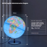 In Stock 20/25/32Cm Luminous Globe Earth English World Map 360°720° All-Round Rotating Metal Base St