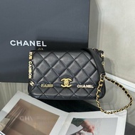 CHANEL 23C季節款口蓋包Mini CF20 - 黑金