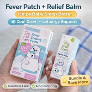MyLO Baby Fever Cooling Patch (Armpit/Forehead) + Fever Relief Balm Set for Kids