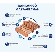 6-row wooden foot massage roller/foot scrubber 31x21x10cm