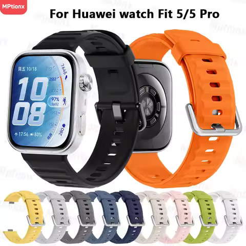 Silicone Strap For Huawei Watch Fit 5 Pro Original Watch Bracelet Correa Replacement Sport Watchband
