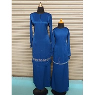 [Ready Stock] Baju Kurung Pesak Dewasa Moden Kanak2 Electric Blue Dark Royal Blue Cobalt Blue Sedond