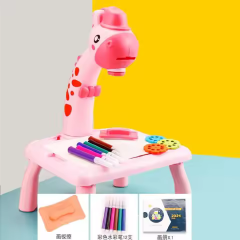 Kids Early Education Led Projector Drawing Table Toys Children Arts Painting Board Desk Mini Doodle 