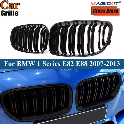 Car Front Grills Kidney For BMW 1 SERIES E81 E82 E87 E88 5DR 3DR Glossy Black Kidney Grilles Dual Sl