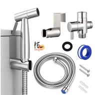 Bidet spray stainless steel set toilet hand spray hose head bathroom valve set
