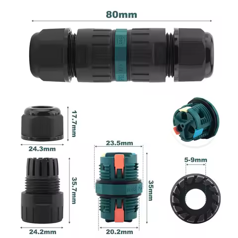 1PC IP68 Waterproof Electrical Cable Connector Wire Connector Waterproof IP68 External Electrical El