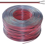 100FT Red Black Parallel Power Cable Tinned Copper Core (22awg-30awg) - Soft Electrical Wire Solid W