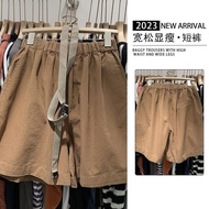 Retro High Waist Five-Point Shorts Men Summer Plus Size 150kg Loose Casual Slimmer Look Overalls Wid