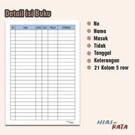 Buku Absen Kerja Daftar Notebook Absensi Karyawan