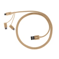 TORRII KeVable 3 in 1 Micro USB/Lightning/USB-C to USB cable (1M) – Gold