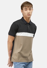 Cheetah Men Color Block Contrast Knit Fabric Cotton Blend Combined Polo Shirt MD3- 76626