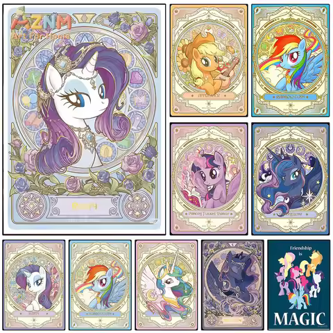 AZNM Vintage Art Nouveau My Little Pony Canvas Wall Print Single Unframed Rarity Twilight Sparkle Pr