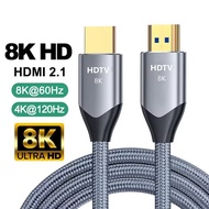 8K HDMI 2.1 Cable 48Gbps High Speed 8K/60Hz 4K/120Hz For Samsung Sony Xiaomi TV Box PS5/PS4 PC Lapto
