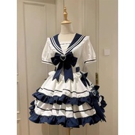 Gentle Navy Style Young Girl Cake Skirt Dress Dress lolita Lolita cos Clothing Gentle Navy Style You