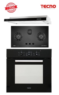 Tecno Bundle Slimline 3 Motor Hood TH979-3M 3 Burner 70cm Hob T738TRSV Oven TBO630 Package