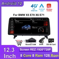 12.3 Inch Screen REZ 1920*720P Android 12 4G For BMW X5 E70 X6 E71 CCC CIC NBT System Carplay Auto R