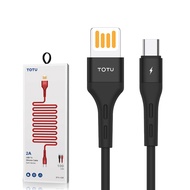 TOTU台灣官方 安卓Micro充電線傳輸線 2.4A快充 柔系列 100cm 黑色