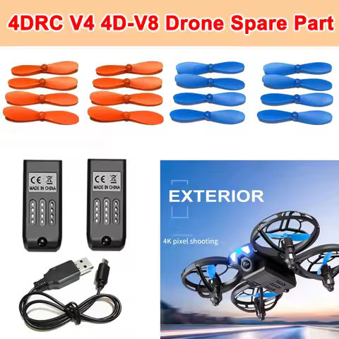 4DRC V8 4D-V8 Drone Spare Part 3.7V 650mAh Battery/USB Charger/CW CCW Motor/Propeller Blade Replacem