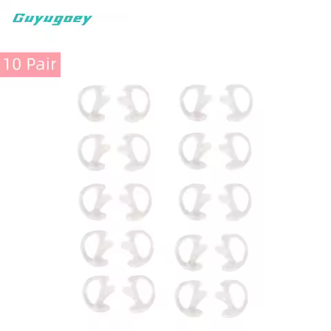 10 Pair White Silicone Earmold Earbud for Universal Walkie Talkie Radio Air Acoustic Coil Tube Earpi