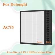 Replacement HEPA + Activated Carbon Composite Filter for DeLonghi AC75 Air Purifier 383*299*17mm