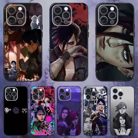 Arcane Vi C-Caitlyn Phone Case For iPhone 17,16,15,14,13,12,Pro,Max,Plus,E,SE4,Air,Mini Black Soft B