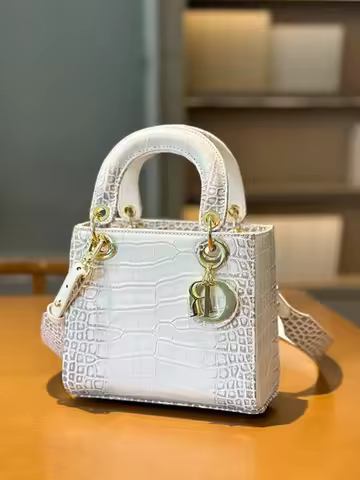 Luxury Lady Dior Style Bag for Women Gradient Crocodile Pattern Mini Shoulder Crossbody Purse
