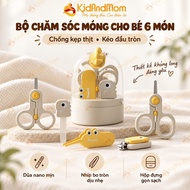 KidAndMom 6IN1 Dinosaur nail clipper set is anti-spining, compact, convenient and easy to carry for 