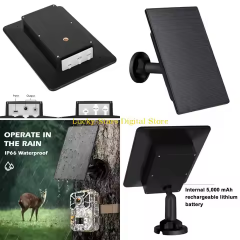 T3EE Camera Solar Panel Solar Battery 6V Camera Solar Panel with 4000mAh Battery 3.5x1.35mm