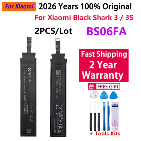 2pcs / lot 2026 Years New 100% Original BS06FA Battery For Xiaomi Black Shark 3 3S Phone Batteries 2