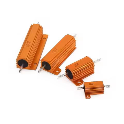 1PCS 10W 25W Aluminum Power Metal Shell Case Wirewound Resistor 0.01 ~ 30K 1 2 3 5 6 8 10 20 100 150