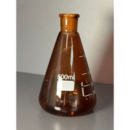 Conical Flask / Erlenmeyer Flask Amber Glass w/Glass stopper 24/29 (50ml to 500ml)