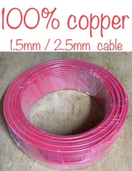 100% copper 1.5mm / 2.5mm PVC insulated cable (1coil) wayer Kabel elektrik